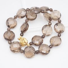 A047 スモーキークォーツ SILVER MADE IN JAPAN刻印 ネックレス デザイン シルバー