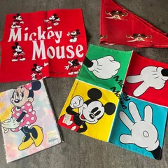 ミッキーマウス　ディズニー　レトロ　当時物　ハンカチ　まとめ売り