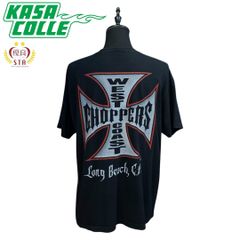 【WEST COAST CHOPPERS】ウエストコーストチョッパーズ  アイアンクロスロゴ Tシャツ 黒 XL