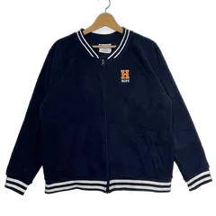 Champion チャンピオン フリースジャケット H HOPE タグ付 ライトアウター ワンポイント刺繡 オーバーサイズ ビックシルエット Jordan製 Lサイズ ネイビー