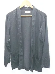 ◇ Θ 417 EDIFICE フォーワンセブン エディフィス 長袖 サテンビンテージハンテンカーディガン サイズL ブラック メンズ E  【1411130016622】