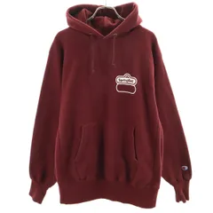 Champion チャンピオン 90s オールド USA製 刺繍タグ 長袖 企業モノ リバースウィーブ スウェットパーカー L レッド REVERSE WEAVE CERGRO メンズ 古着