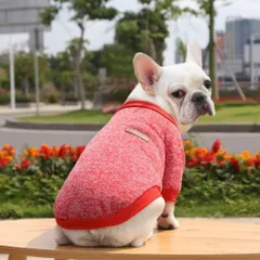 ペット犬服 Tシャツ 秋冬衣装 柔らかい サンゴフリース 防寒 コート 人気 ファッション小型犬 中型犬 春秋冬服 お散歩お出かけウェアにペットフェーバー ( レッド)