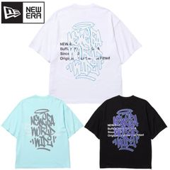 新品 NEWERA ニューエラ 正規品 半袖 Tシャツ ティーシャツ 半袖Tシャツ グラフィティ タギング バックプリント ロゴ コットン ユニセックス メンズ レディース 白 ホワイト ブルー 黒 ブラック 大きいサイズ M L LL 2L XXL 3L