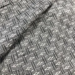 ［きものキレイ］紬（単衣）グレー　絣柄　絹　身丈160㎝　裄丈63.2㎝　リユース　secondhand　T058