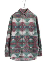 【お得なクーポン配布中!】 90s カベラス ネイティブ 総柄 シャモア クロス 3点留め ボタンダウン 長袖 シャツ メンズ M / 90年代 オールド Cabelas ヘビー フランネル