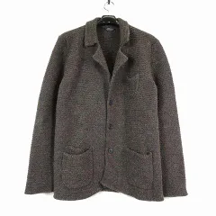 バーニーズニューヨーク BARNEYS NEW YORK Filisufili フィリスフィリ イタリア製 ニット ジャケット カーディガン ウール アルパカ 羊毛 L 52 ブラウン グレーのサムネイル