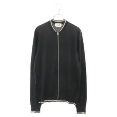 HERMES (エルメス) ノーカラー ジップアップ カシミヤ ニット カーディガン ブラックのサムネイル