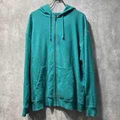00s OLD STUSSY Embroidered Zip-up Hoodie BlueGreen size XL 刺繍ロゴジップパーカー オールド ステューシー