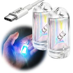 DOKEEP 超ミニ LEDライト 2個セット超軽量 11g USB-C充電式 EDC ミニランタン LED 高輝度 ミニ 懐中電灯 ポケットライト 防水 ミニ投光器 点灯3~50時間 (ブルー)