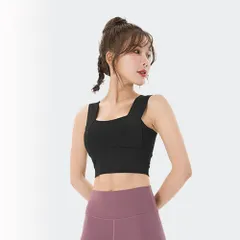 ☆ ブラック ☆ M ☆ ヨガウェア カップ付 ヨガ トップス カップ付 ヨガウェア ジムウェア フィットネスウェア スポーツウェア ブラトップ スポーツブラ インナースポーツブラ レディース ダンス ピラティス エクササイズ ヨガ用品 ジム フィットネス