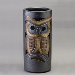 傘立て 傘置き 玄関 陶器 信楽焼 黒 ブラック ふくろう 縁起の良い 和風 和雑貨 かさ立て 傘置き アンブレラスタンド