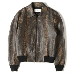美品 CELINE セリーヌ パイソン ウエスタン ゴートスキン レザーブルゾン 2E109730F 19AW ライダース ジャケット ブラウン 44 イタリア製 ハイブランド カジュアルのサムネイル