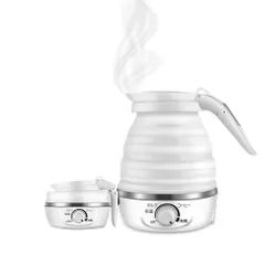 Aseech 折り畳みケトル 600ml 保温機能 電気ケトル 電気ポット 湯沸かしコンパクト 旅行・出張用品 ステンレス発熱エリア ケトル温度調節 空焚き防止のサムネイル