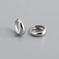 【10mm】レディース　フープピアス　シルバー　S925　028　シンプル　つけっぱなし　金属アレルギー対応　シルバー925　SV925　小ぶり　リングピアス　韓国