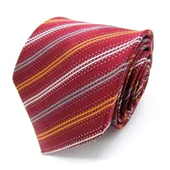 コムサデモードメン ブランド ネクタイ ストライプ柄 ドット シルク 日本製 メンズ ワインレッド COMME CA DU MODE 【中古】