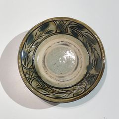 やちむん　照屋佳信　線彫5寸皿 古作