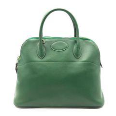 良品 HERMES エルメス ボリード 35 グリーン エプソン ゴールド金具 ハンド バッグ 刻印あり レディース db10