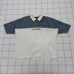 ◇ ⊂ LUCY ルーシー ハーフジップ 半袖 Tシャツ カットソー サイズＭ ホワイト系ブルー系 メンズ E  【1508060011930】のサムネイル