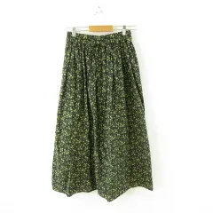 サマンサモスモス SM2 フレアスカート ロング 花柄 黒 黄 F *A520