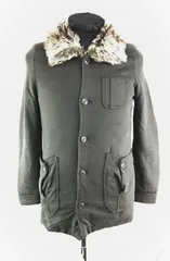 DIESEL★ファー襟/中綿入りブルゾン/ショートコート【Mens size -XS/黒】ボア裏地/ディーゼル◆BA971W<sale>