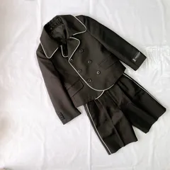 WANDER FACTORY ワンダーファクトリー 男の子 子供用 スーツ 110㎝  ブラック ダブル パイピング  かっこいい