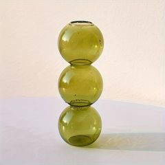 HÜBSCH フラワーベース　花瓶　ダークグリーン×グレー HÜBSCH フラワーベース 花瓶 ダークグリーン×グレー - メルカリ