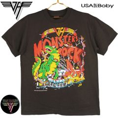 138 Van Halen ヴァンヘイレン Tシャツ ウォッシュブラック Lサイズ 美品 USA製 ヘヴィメタ ハードロック メタルT ロックT バンドT ミュージックT メンズ レディース ユニセックス ロック パンク バンド ツアーT 恐竜 半袖 レア