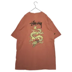 STUSSY(ステューシー) 80's Dragon Logo Print Vintage T-Shirt ドラゴン ロゴ プリント Tシャツ L オレンジ 80年代 黒タグ 半袖 龍