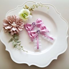 ヘアアクセサリー 推し活リボン 2個セット 推しカラー 推し事 ヘアアレンジ アイドル パステルピンク ピンク 参戦アクセ 結婚式 卒業式 入学式 ラッピング