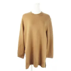 セオリー Theory チュニック ニット クルーネック 長袖 サイドリスリット もっちり S 茶 ブラウン /AO19 ■GY19