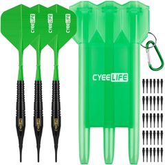 【特価商品】CyeeLife 16g 純銅のソフトチップダーツセッ Soft tip Darts(Green)