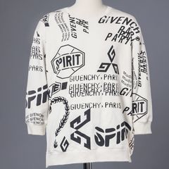 GIVENCHY ジバンシィ スウェット トレーナー XL ブラック×ホワイト 【MY015】