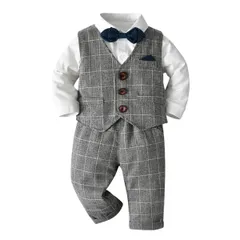 【数量限定】キッズ スーツ フォーマル ベビー ロンパース 男の子 セットアップ ベスト 初節句 結婚式 [しあわせ倉庫] 七五三 お宮参り 子供服 ベビー服
