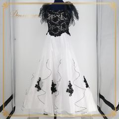 GENET VIVIEN（ジュネビビアン ）アイボリーと黒のロングドレス - メルカリ