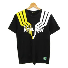 アスレタ 半袖Ｔシャツ 半袖 コットン100% スポーツウエア トップス 黒 メンズ Lサイズ ブラック系 ATHLETA 【中古】