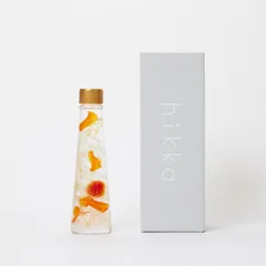 hikka (ヒッカ) ハーバリウム フラスコ型 ガラスビン BOX入り (Φ52mm × H180mm) (オレンジ) プリザーブドフラワー 手作り 枯れない花 お手入れ不要 日本製 フラワー ギフト プレゼント 母の日 商品名：Type03