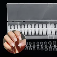 【新着商品】ネイル用品 ジェルチップ サンディング済み ネイルチップクリア 超薄 無地 透明ネイルチップ ネイル長さだし 付け爪 練習用 ケース付き ネイルちっぷ ショート オーバル 300枚 大容量 艶消 透明 ネイルチップ Annhua