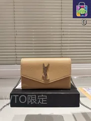 【今日特価】YSL イヴ・サンローラン WOCチェーン封筒型バッグ 耐摩耗性の高い牛皮で質感豊か-WTO輸入2