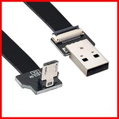 【人気商品】USB 5ピンオスデータフラットスリムFPCケーブル Type-AオスからMicro FPV 2.0 & ディスク 下向きUSB & 電話用 NFHK 20cm