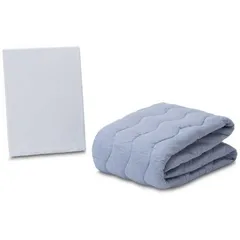 【 新品 未開封 】 フランスベッド 【ベッドパッド/ボックスシーツ】  クラウディアベッドパッド＆マットレスカバー(ワイドダブルサイズ/154×195cm/ブルー) フランスベッド 未使用 送料無料