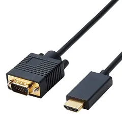 1ｍ_単品 エレコム 変換ケーブル HDMI VGA 1.0m ブラック CAC-HDMIVGA10BK