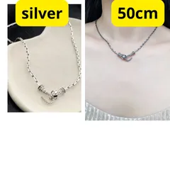 【話題沸騰】結び目デザインのシルバーネックレス★ユニセックスでおしゃれ度UP！のサムネイル
