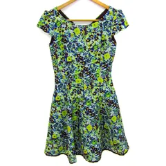 エフデ ワンピース フレンチスリーブ ブランド トップス 日本製 レディース 9サイズ グリーン系×イエロー系 ef-de 【中古】