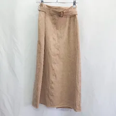 ◇ ◎ ⊇ NATURAL BEAUTY BASIC 膝下丈 フレア スカート サイズL ブラウン系 レディース E  【1410290035825】