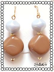 大ぶり　コロンとつやつや　インパクトアリなピアス♡Handmade　チャーム