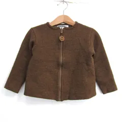 ファミリア ブルゾン ジャケット アウター ジップアップ ウール キッズ 女の子用 100サイズ ブラウン Familiar 【中古】