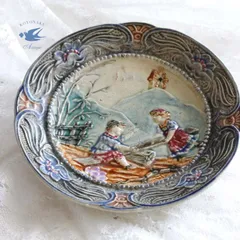 フランスアンティークバルボティーヌ　バルボ　鳥　ツバメ　マジョリカ焼き美品 ツバメ・燕の絵皿 / バルボティーヌ ・マジョリカ | florantik