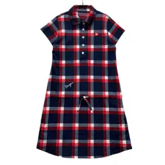 サイズ：M LE COQ GOLF ルコックゴルフ  半袖ワンピース チェック レッド系 [240001318403] ゴルフウェア レディース ストスト