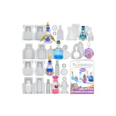 FUNSHOWCASE 香水 瓶 シリコンモールド 容器 薬液ボトル 小瓶 コンテナー ボトル UVレジン エポキシ樹脂 粘土 6個セット 0